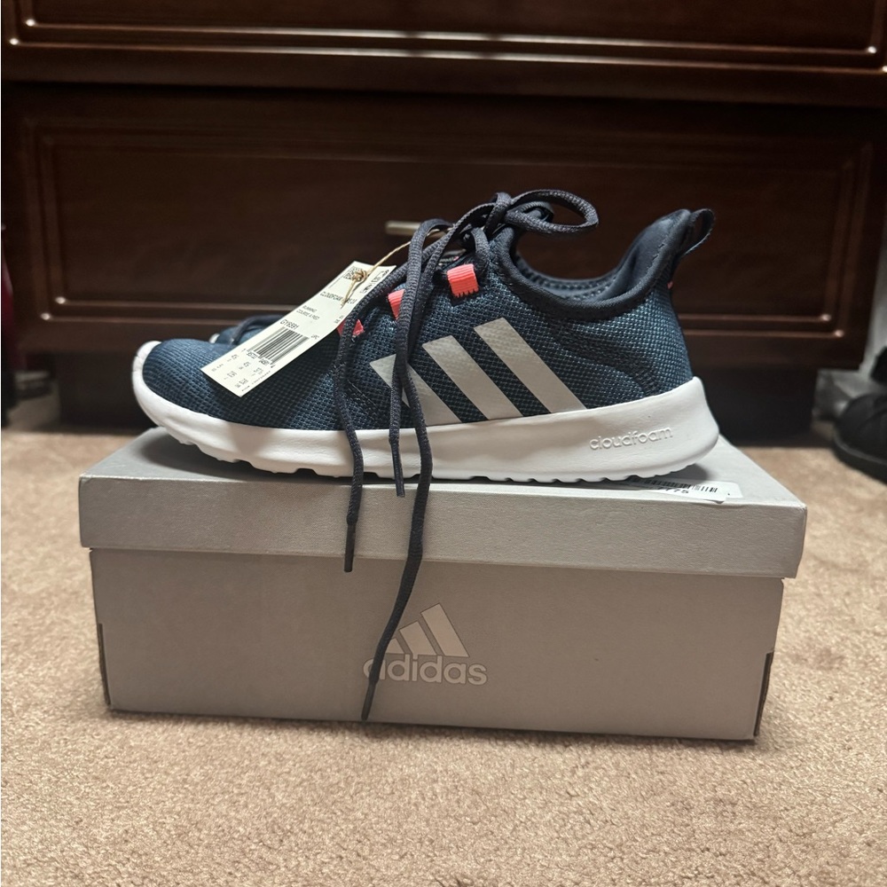 Adidas Kids Dark Blue Sneakers with White Stripes